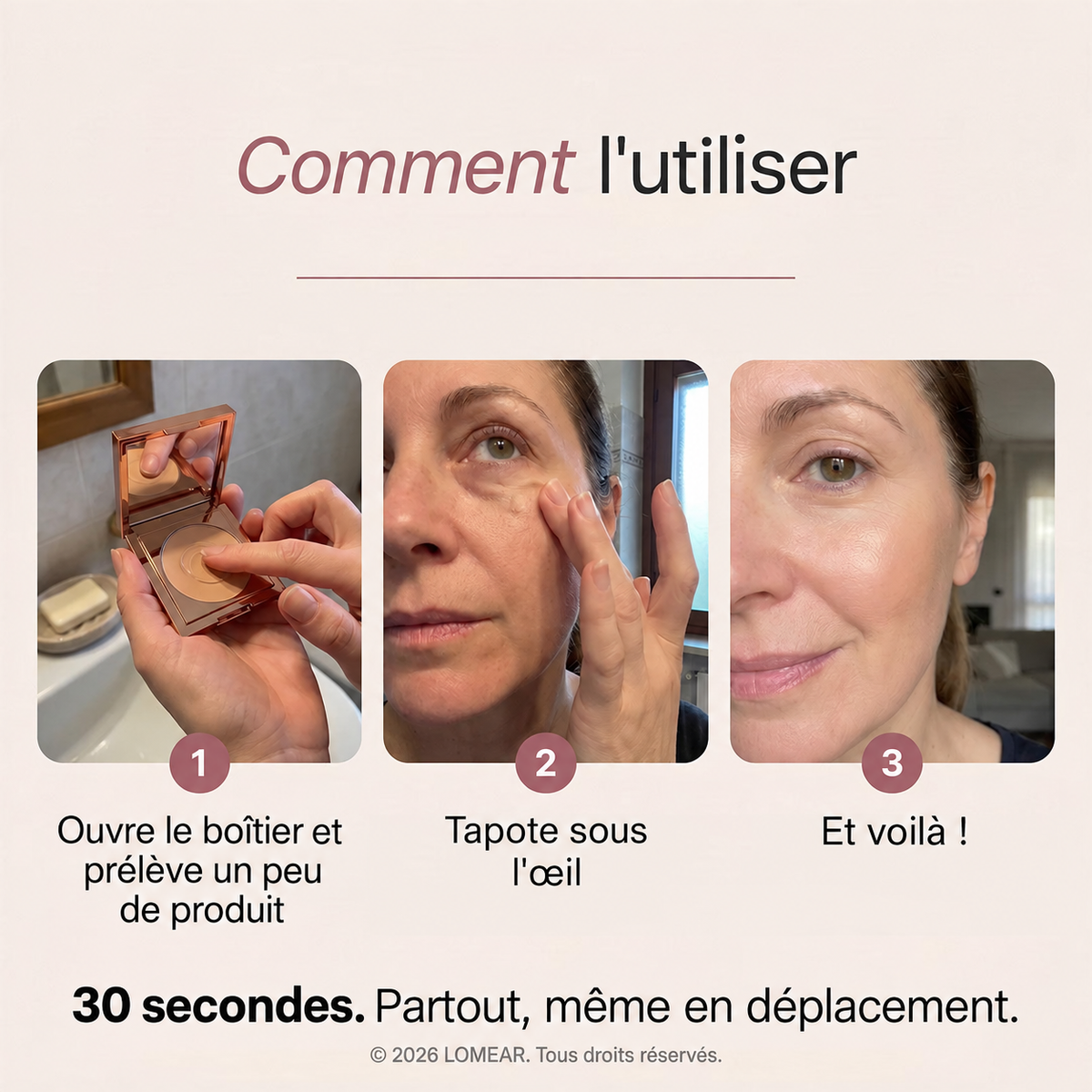 Application du correcteur CC en trois gestes