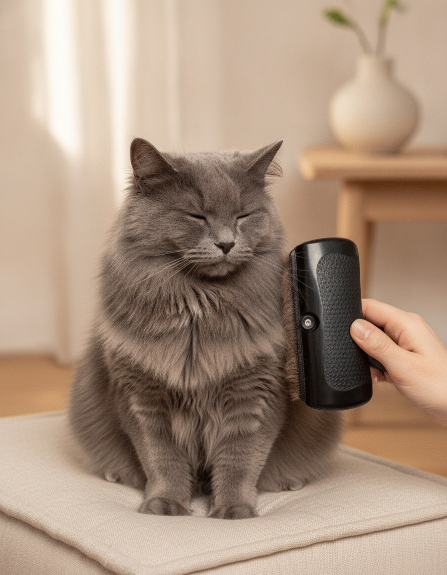 Chat calme brossé avec DéPoil Pro