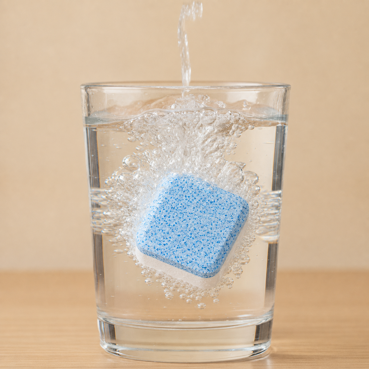 Vraie pastille carrée bicolore en effervescence