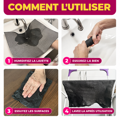 Quatre gestes pour utiliser et entretenir une lavette microfibre
