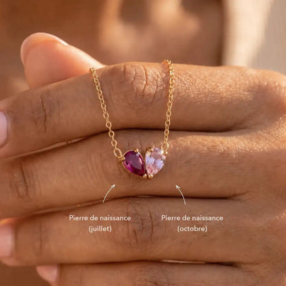 Deux pierres de naissance du collier Veria : juillet et octobre