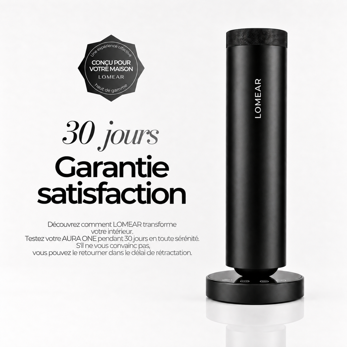 Diffuseur noir AURA ONE et garantie satisfaction de 30 jours