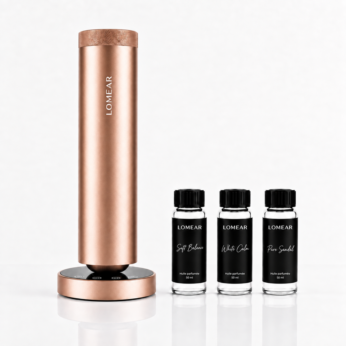 Diffuseur or rose AURA ONE avec les trois huiles du coffret