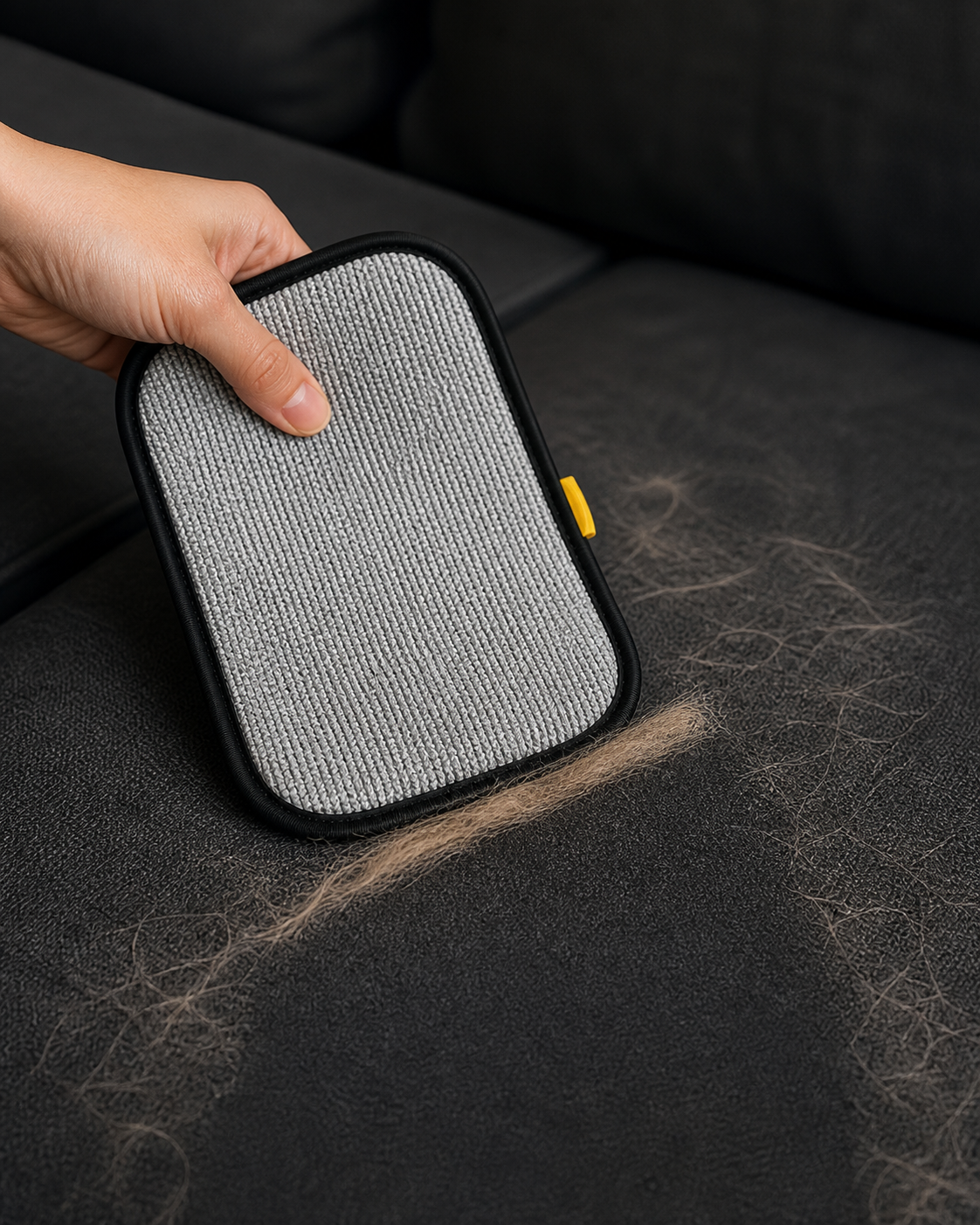 Texture grise directionnelle du gant PoilNet en action
