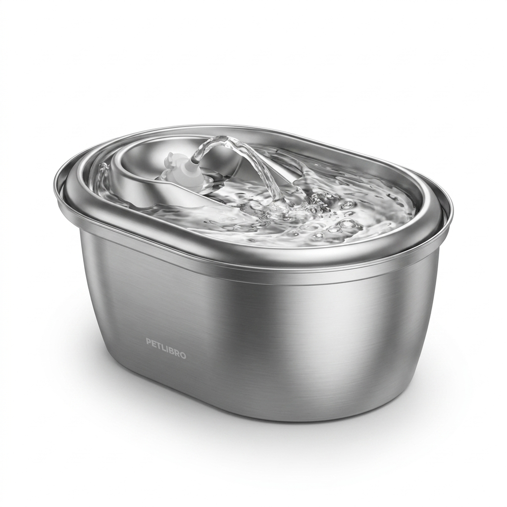 Fontaine filtrante acier inoxydable Lomear — pour chat et chien