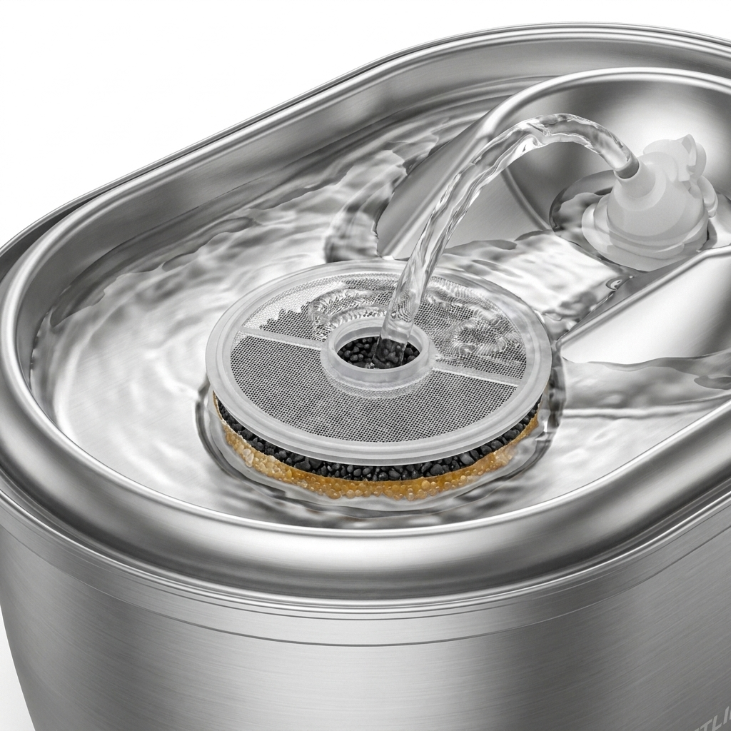 Triple filtration charbon actif — jet d'eau doux et silencieux