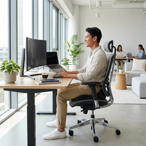 Posture parfaite au bureau — coussin mémoire de forme