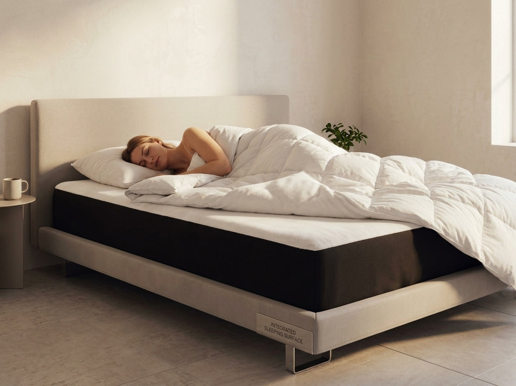 Chambre Scandinave — couette sans housse, sommeil frais