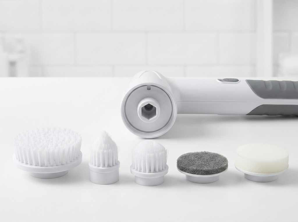 5 têtes interchangeables — nettoyage précis joints et carrelage