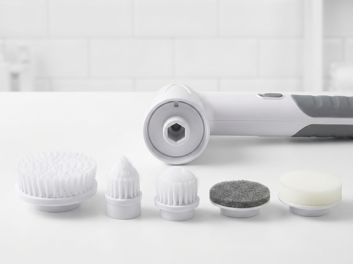 5 têtes interchangeables — nettoyage précis joints et carrelage