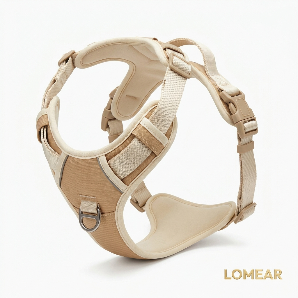 Harnais ProWalk™ Beige — clip frontal anti-traction Lomear