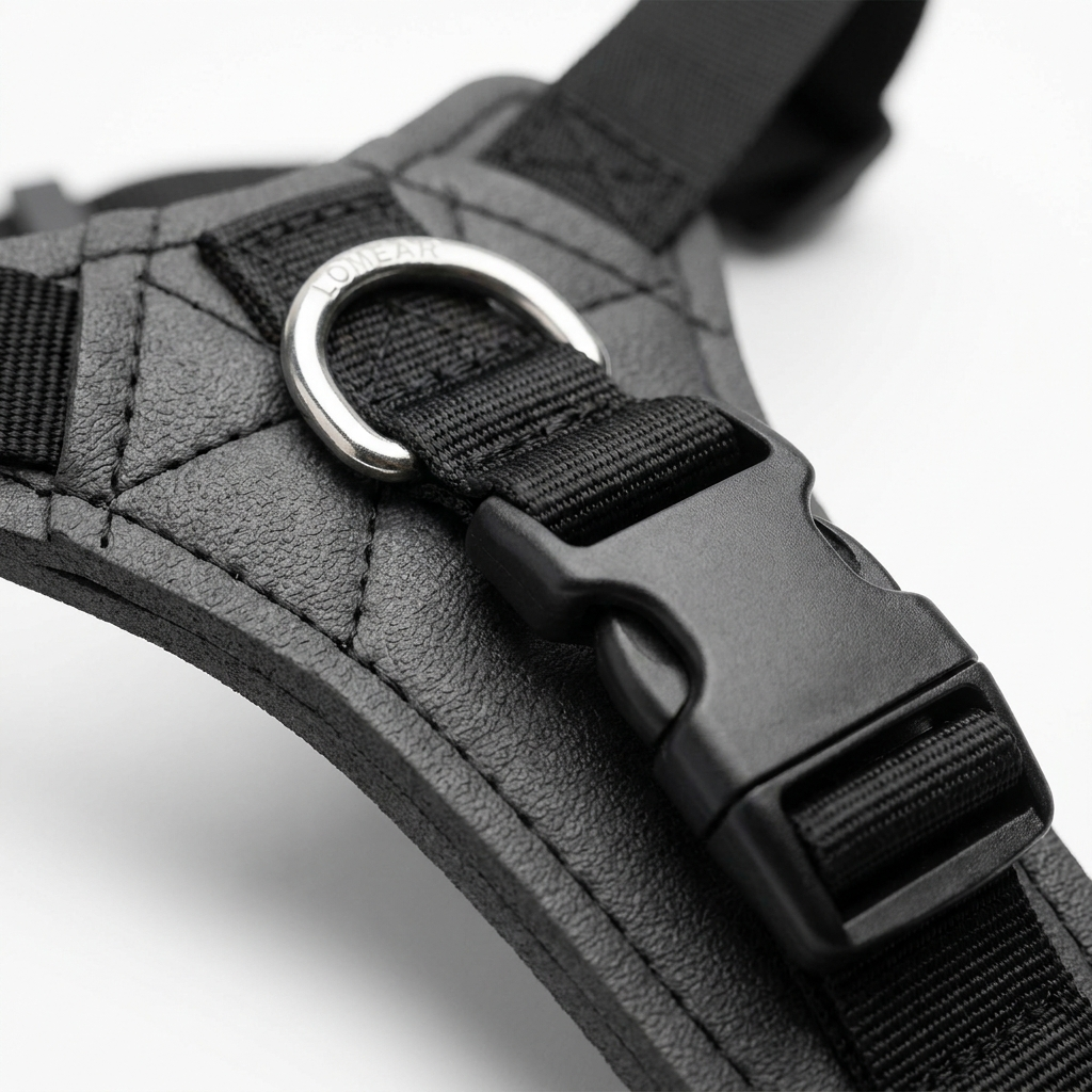 Détail rembourrage EVA et D-ring acier — harnais ProWalk™ Lomear