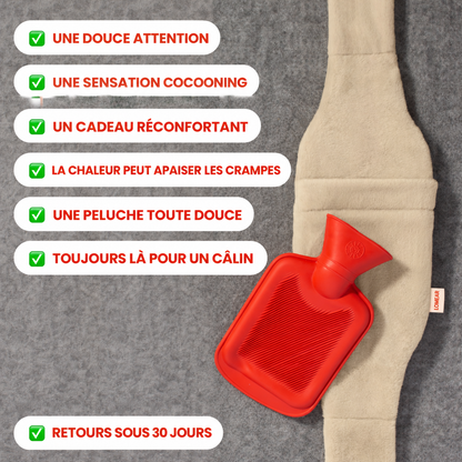 Bouillotte et housse avec leurs bénéfices de confort