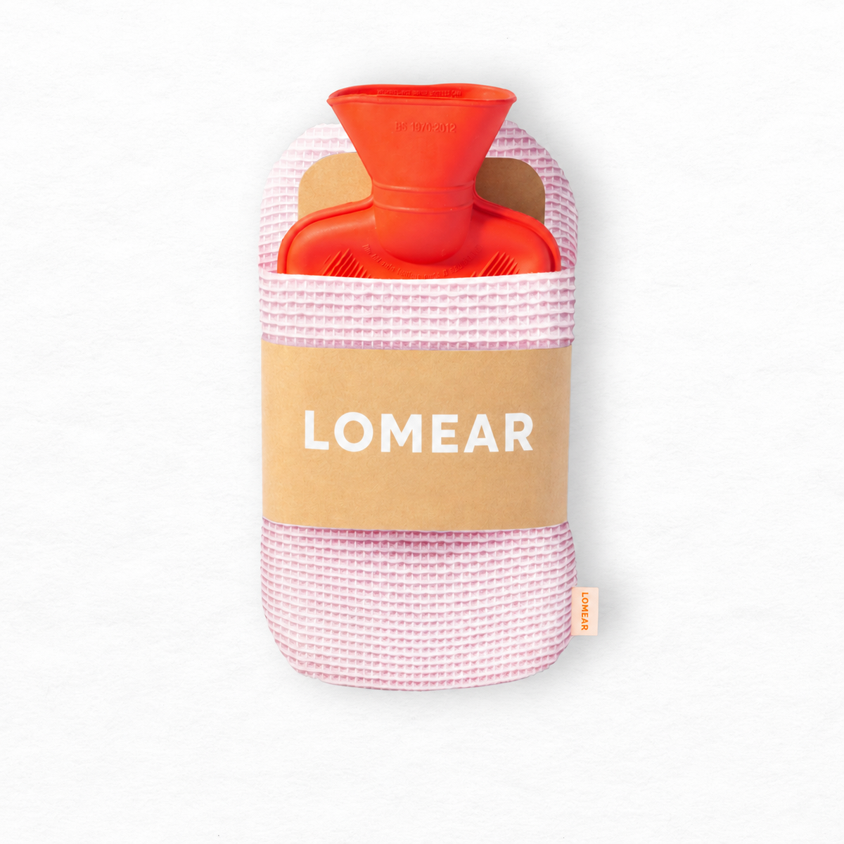 Housse portable rose avec mini bouillotte rouge