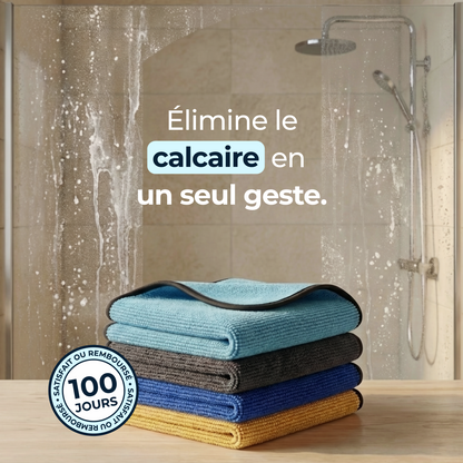 Chiffon microfibre LOMEAR — calcaire et garantie 100 jours