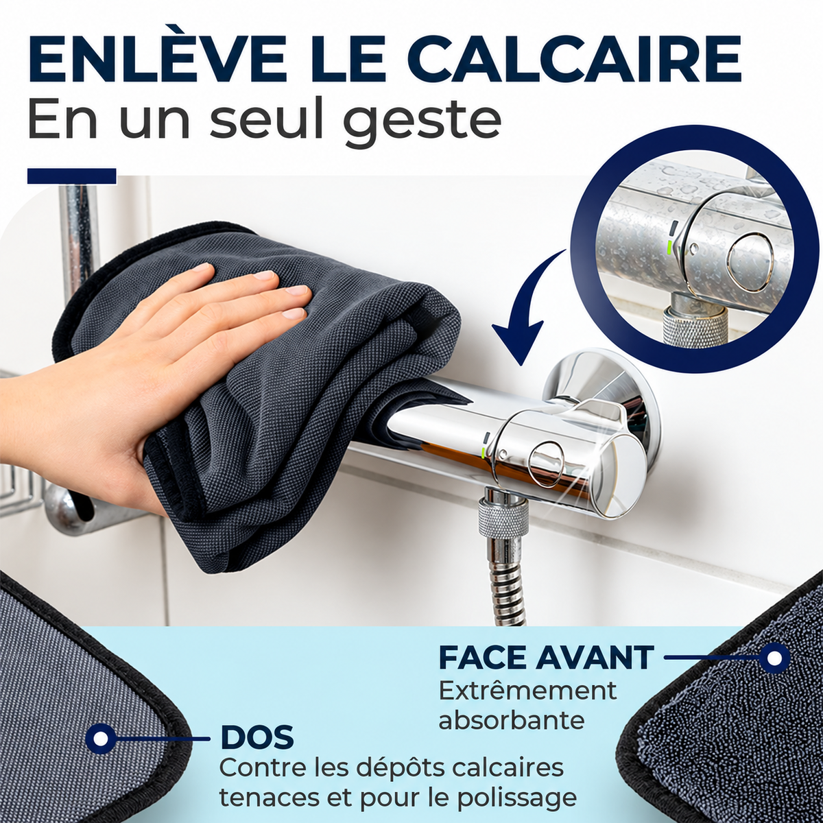 Chiffon microfibre LOMEAR — deux faces pour nettoyer
