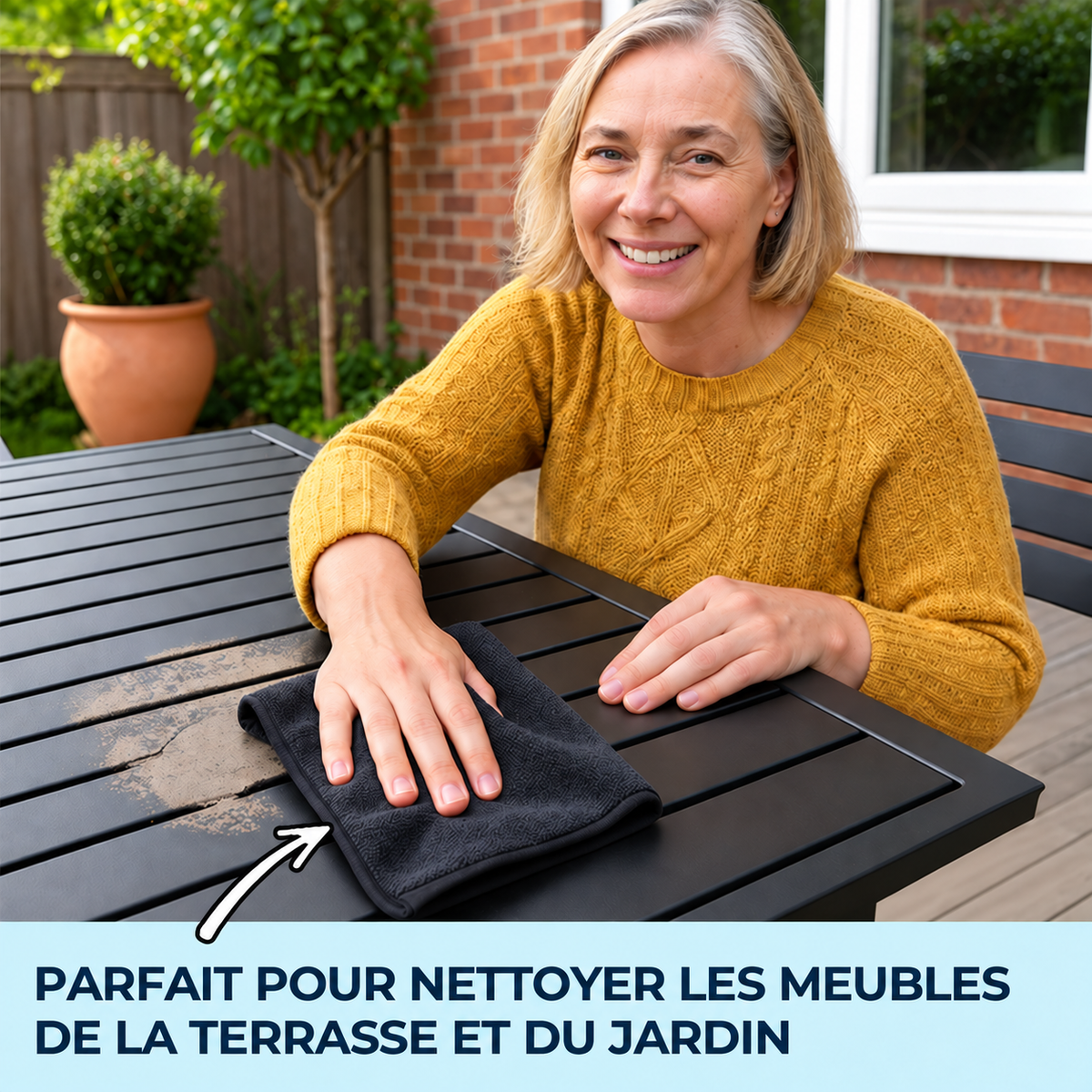 Chiffon microfibre LOMEAR — usage sur les meubles de terrasse