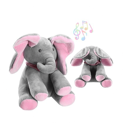 Éléphant Trumpy en peluche pendant le jeu