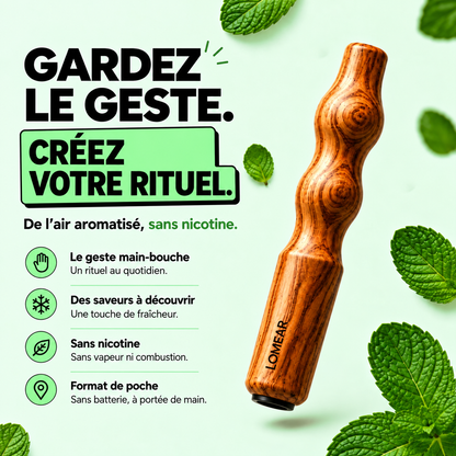 Appareil en bois et geste main-bouche