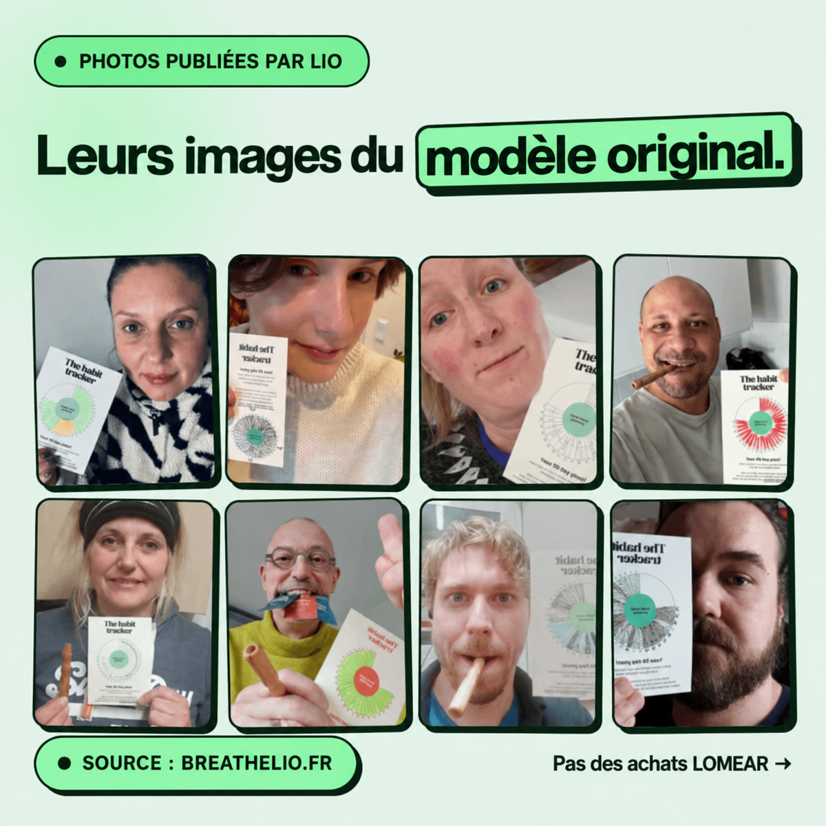 Photos du modèle original publiées par BreatheLio, pas des achats LOMEAR