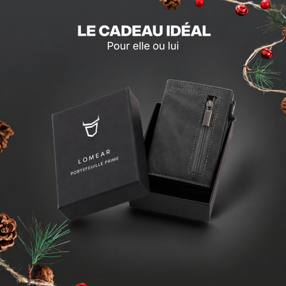 Portefeuille Prime gris anthracite dans son coffret cadeau