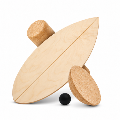 Set de planche d’équilibre en bois naturel brut avec ses trois supports