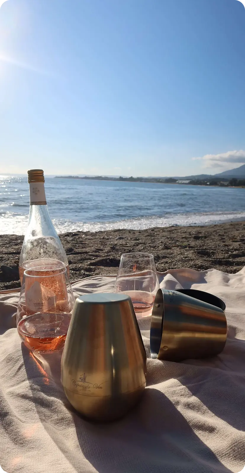 Verre de voyage avec étui protecteur en déplacement