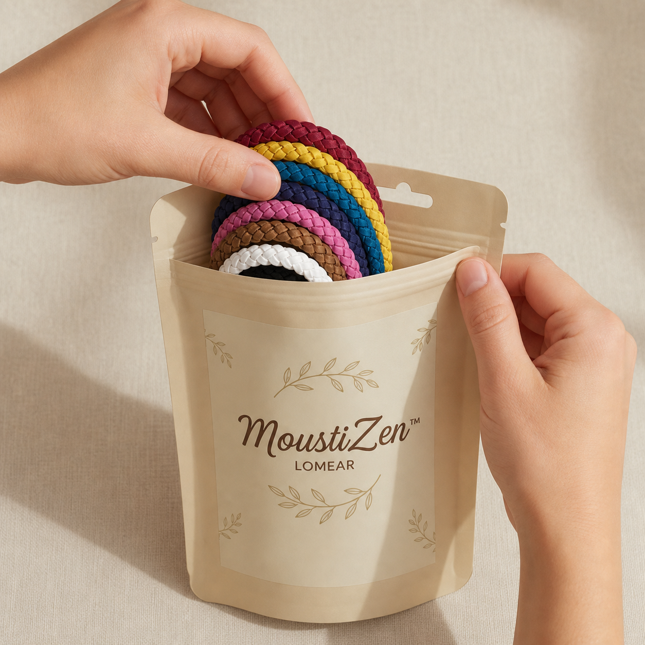 Sachet MoustiZen refermable pour ranger les bracelets