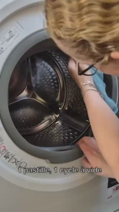 Démonstration des pastilles LavFrais dans le lave-linge