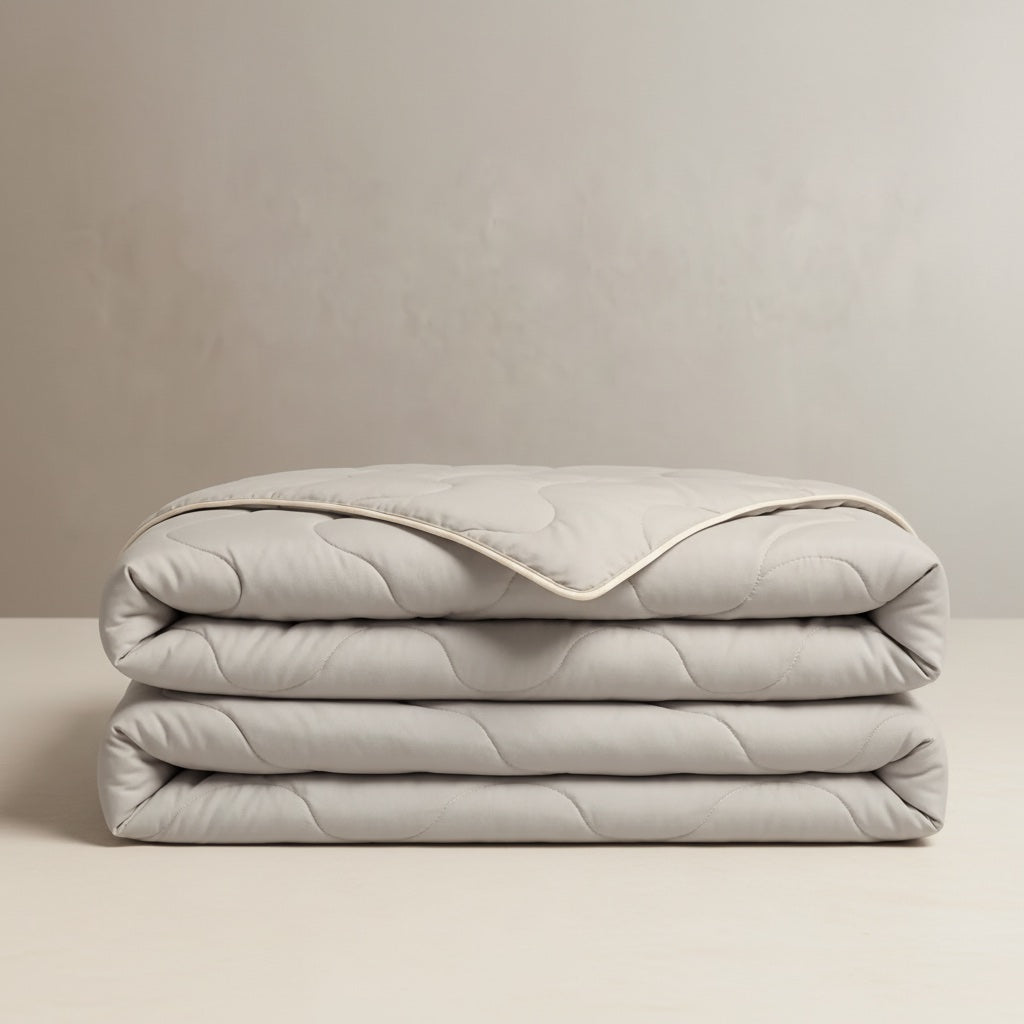 Couette AÉRA gris perle pliée